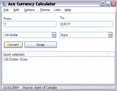 Ace Currency Calculator interface
