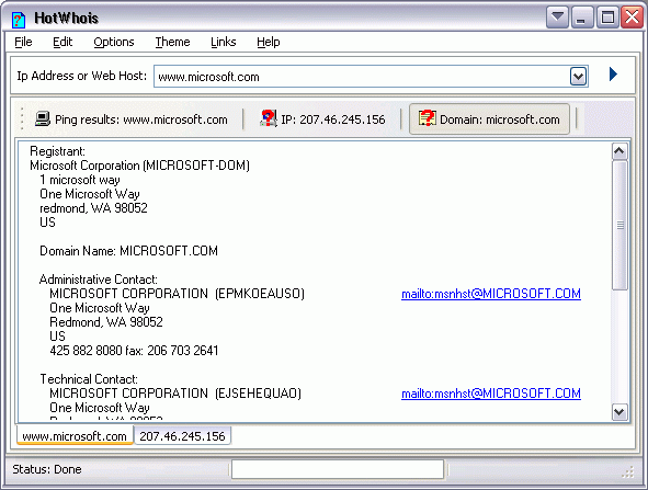 HotWhois application screenshot