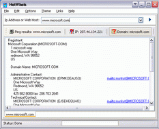 HotWhois interface