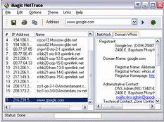 Magic NetTrace interface